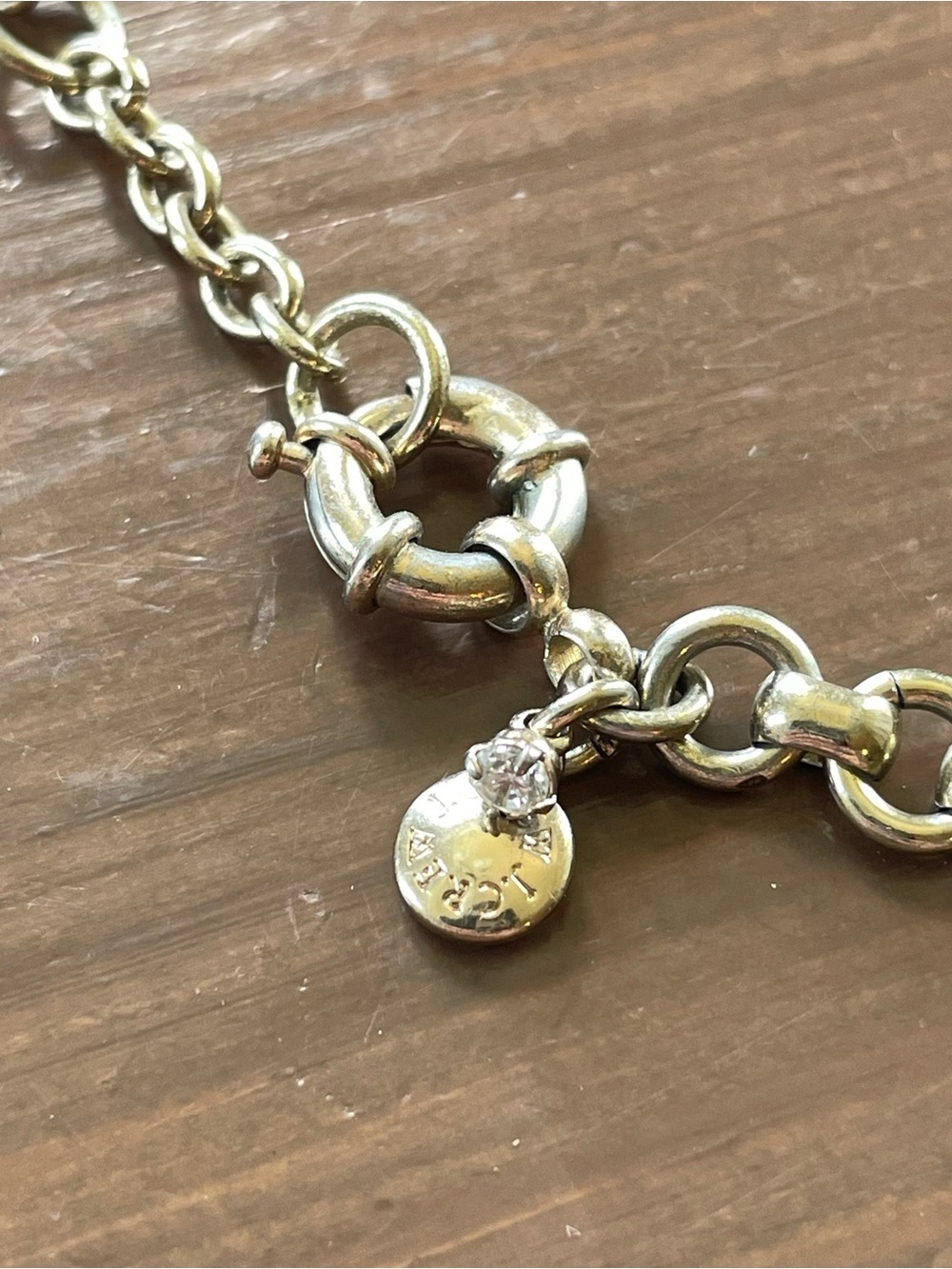 J Crew Gold Silver Tone Chunky Rhinestone Necklace - Picture 4 of 5